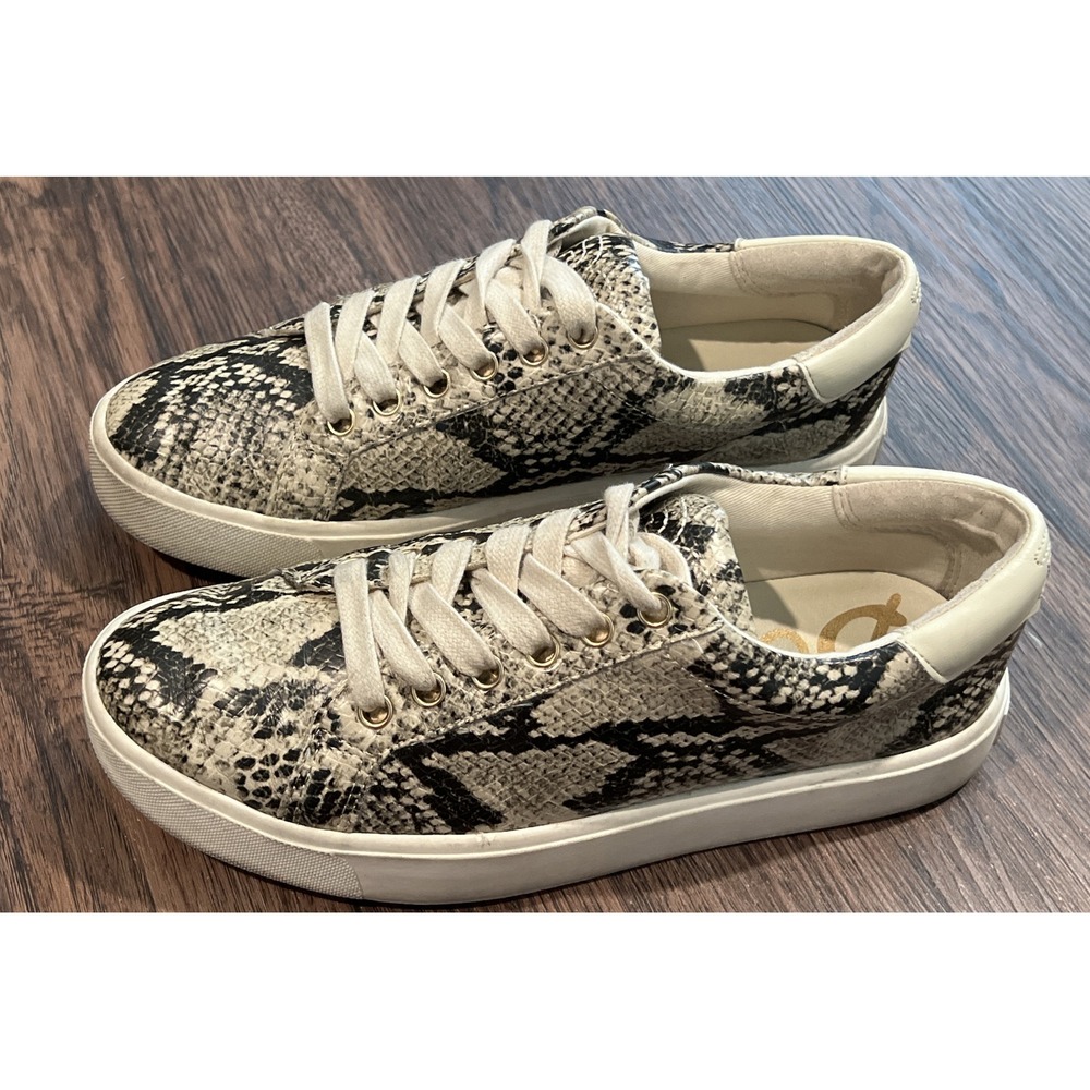 Sam Edelman Woman Ethyl Snake Print Sneaker Size 6.5M